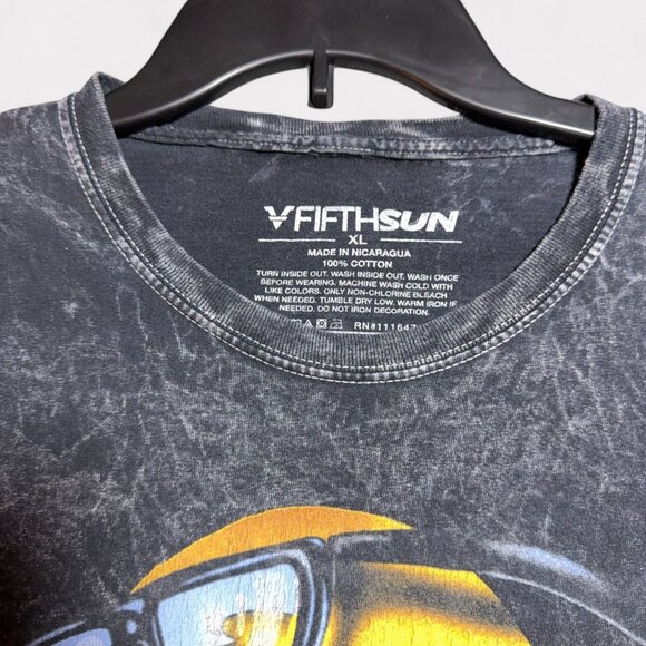 Rare Fifth Sun Smiley Face Graphic T-Shirt Black Acid Wash XL Wal-Mart Exclusive - Picture 4 of 5